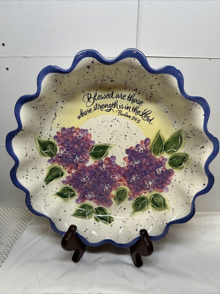 Julie Ueland Enesco Pie Plate Scripture PSALMS 107:37