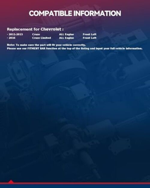 749-974 Front Left Driver Side Power Window Regulator Without 2011-2015 Cruze