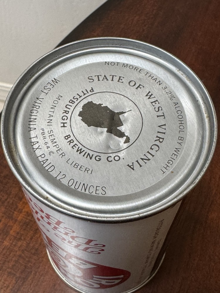 Iron City Mountaineers - WV bottom lid - Empty Beer Can - pull tab can