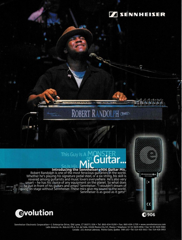 Robert Randolph - SENNHEISER MICS - 2005 Print Advertisement