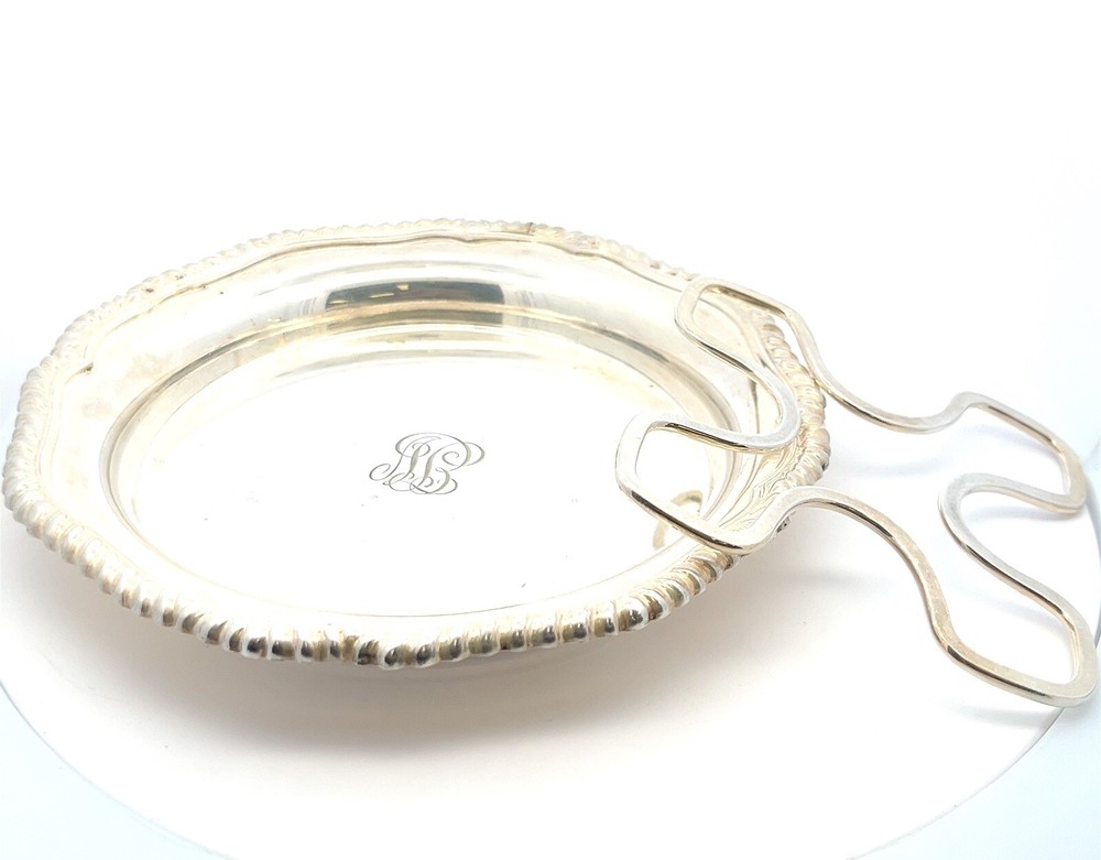 Tiffany & Co. Silver Plate Wine Bottle Coaster + Insert - Monogramed - 201.2g