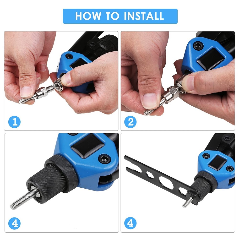 13'' Rivet Gun Rivnut Thread Setting Tool Nut Setter NutSert Metric&SAE 130 Nuts