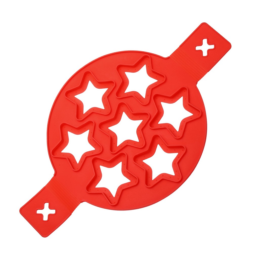 Non-Stick Silicone Pancake Maker, Star Shape Pancake and Egg Ring