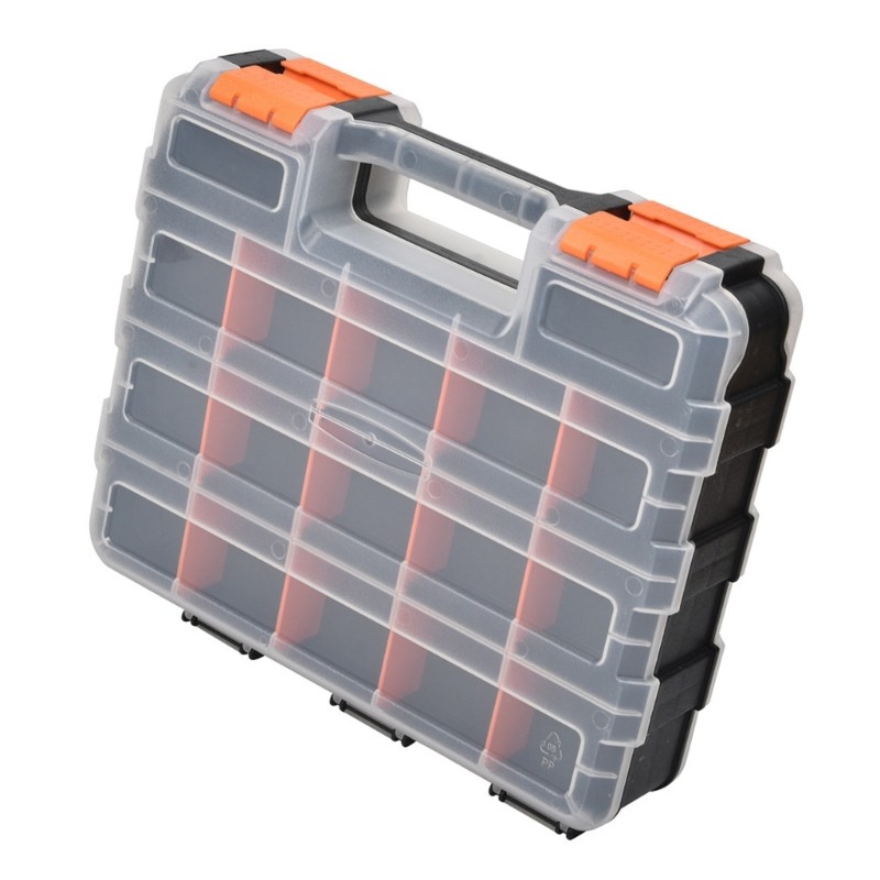 Tool Part Container Bin Double Side Tools Box for Garage Workshop Storage