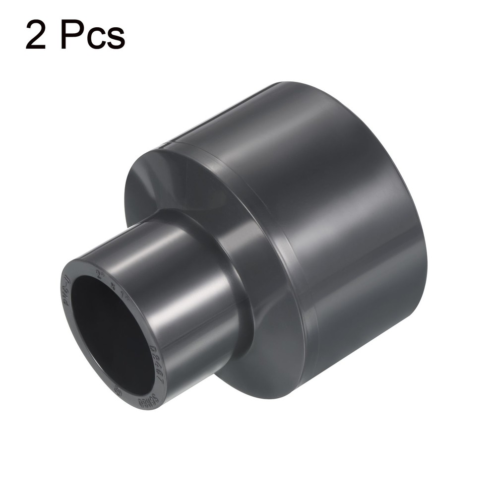 UPVC Reducer Pipe Fitting 2"x 1" Program Socket 80 2pcs Straight Coupling