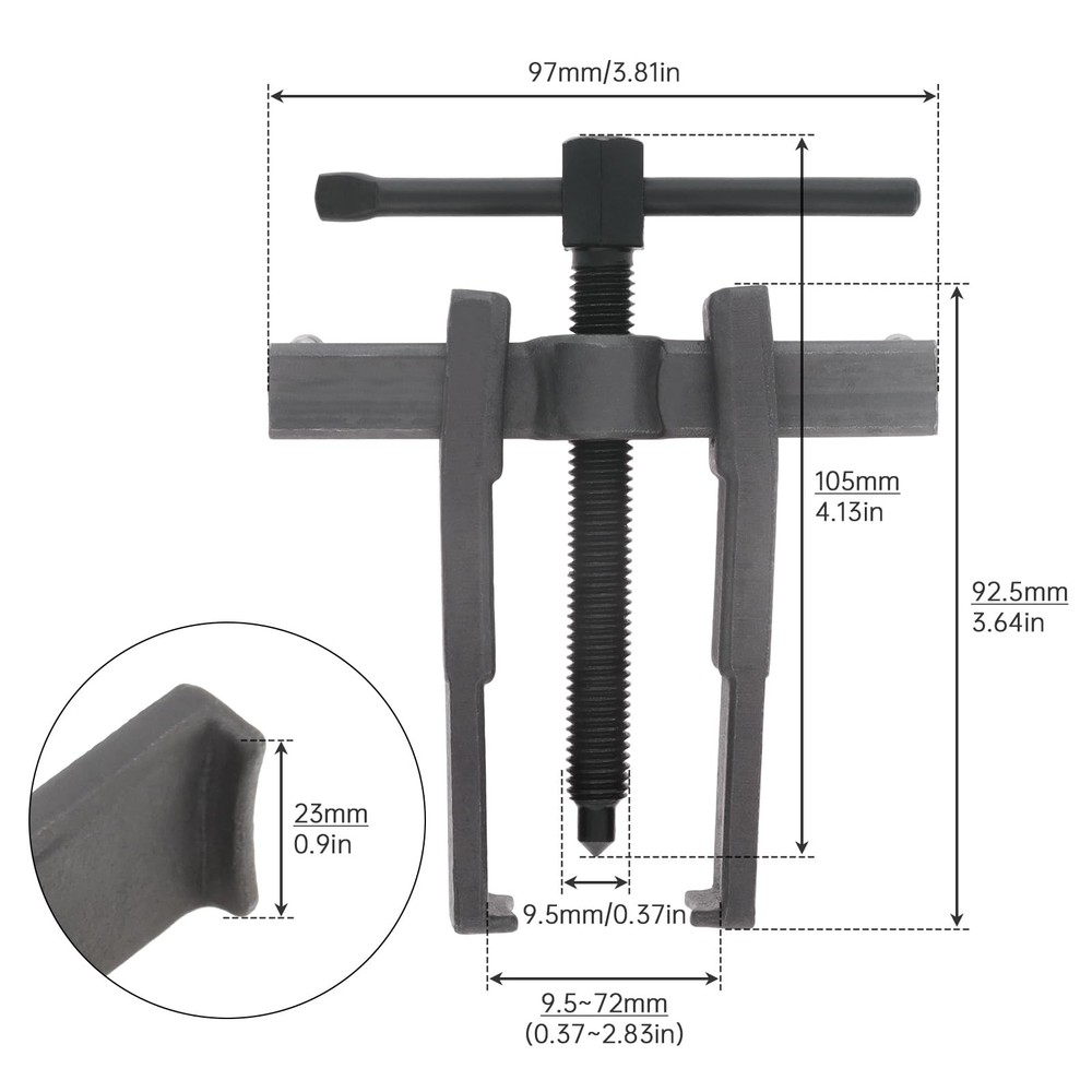 2 Jaws Gear Puller Adjustable Bearing Puller Gears Internal External Removal ...