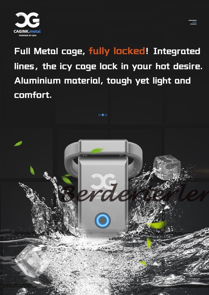 QIUI Metal Cage Male Fully Restraint Device APP Control Lock Ring Small Cage Men