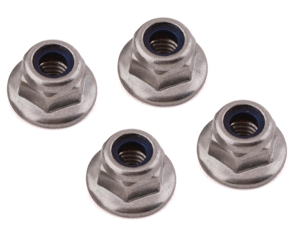175RC HD Stainless Steel 4mm Nylon Locknuts (Silver) [175-18127]