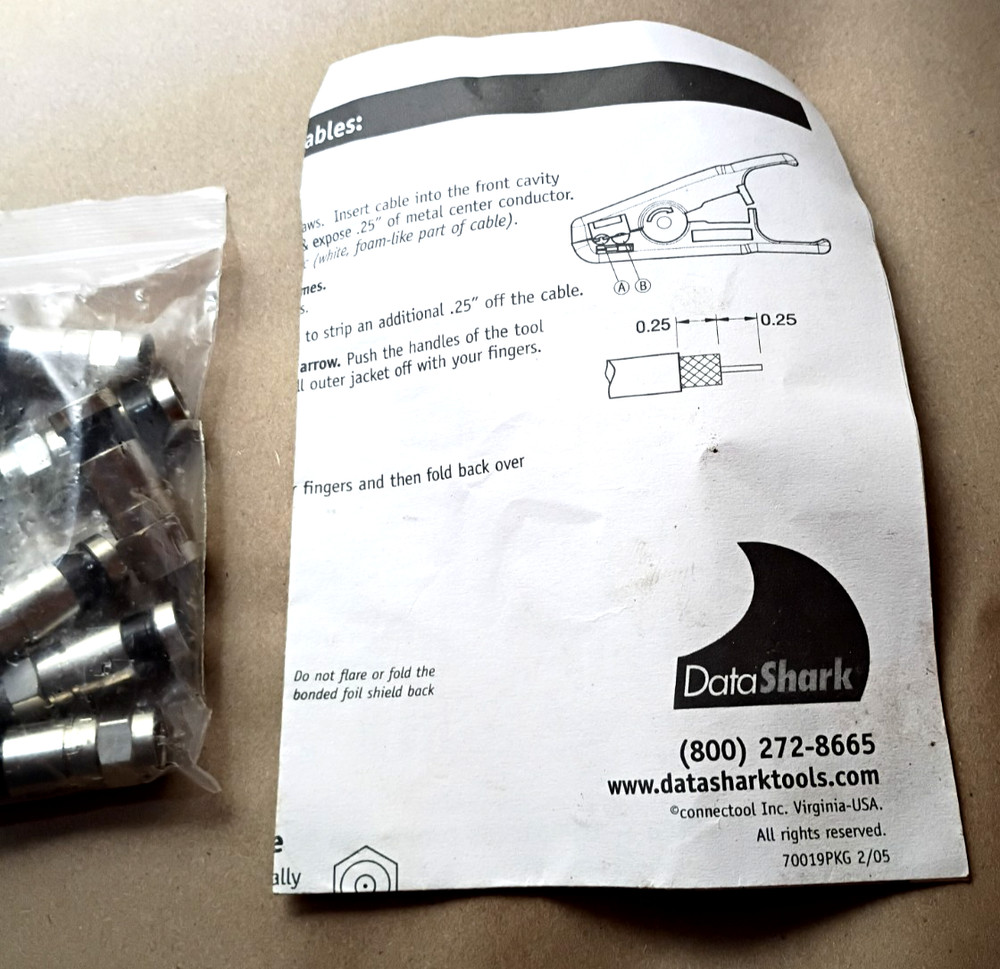 DataShark Cable TV 'F' Compression Crimper Set 70014