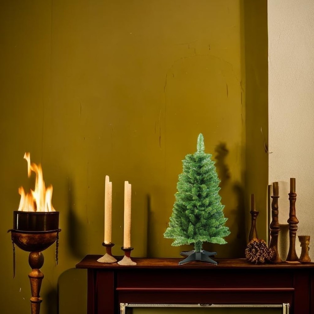 Stunning 3FT Artificial Pine Tree - 160 Tips & Warm White Lights for Festivity