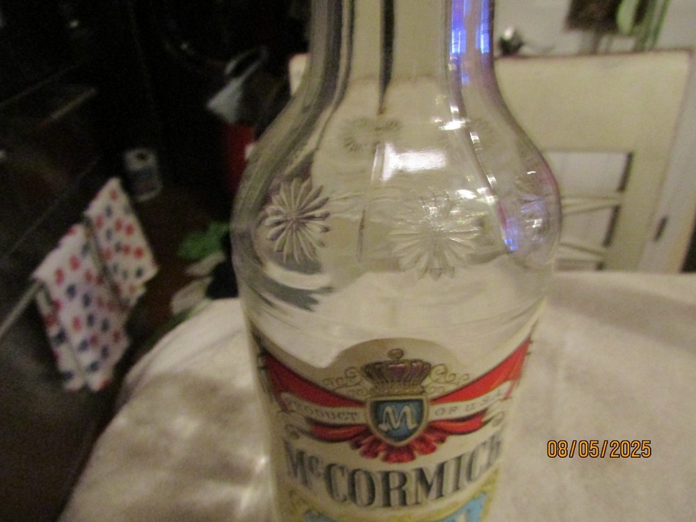 Vintage McCormick Vodka Distilling Co Weston MO 4/5 Quart
