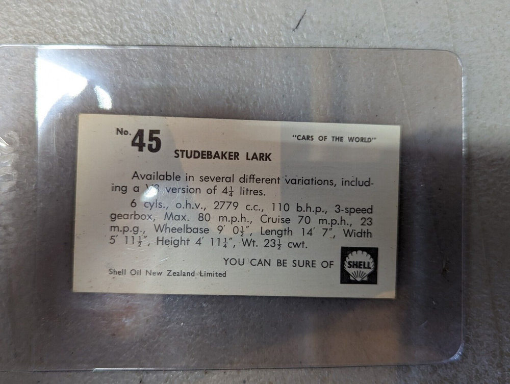 Studebaker Lark Trading Card (Shell Oil Company)