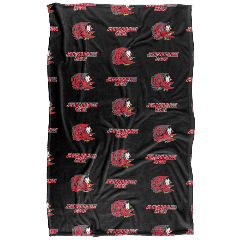 Jacksonville State University Logo Pattern Silky Touch Super Soft Throw Blanket