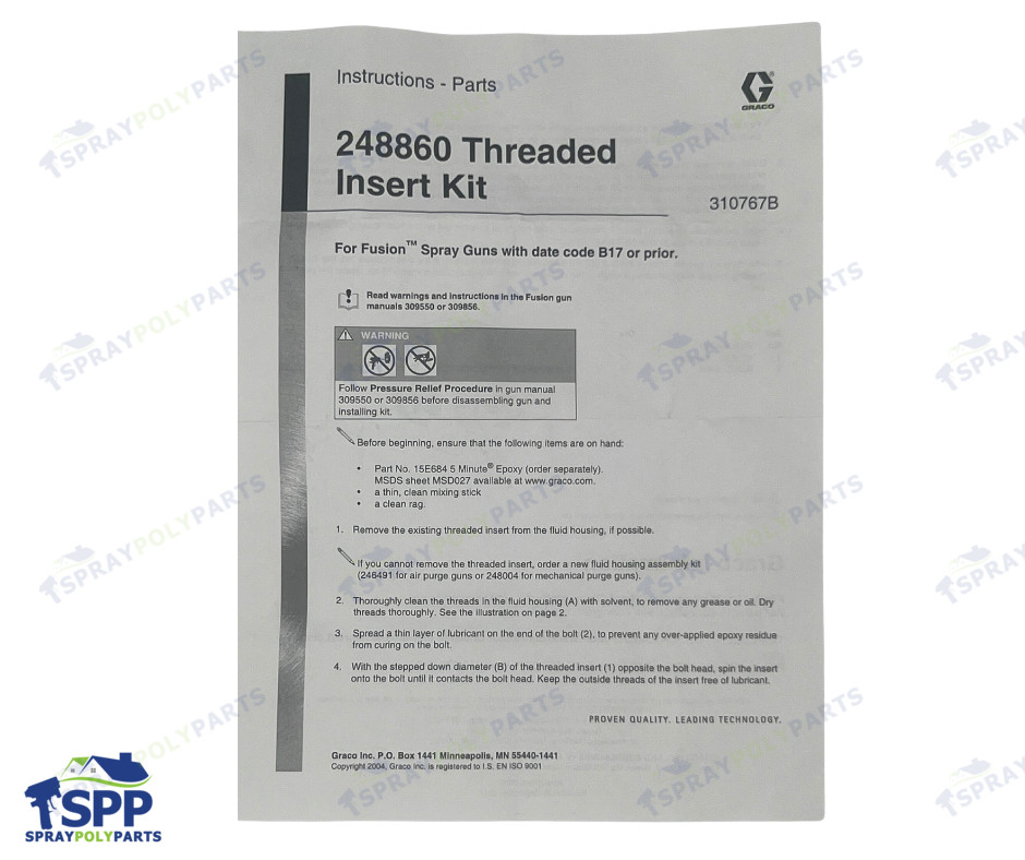 GRACO KIT, THREAD INSERT,FUSION (248860)