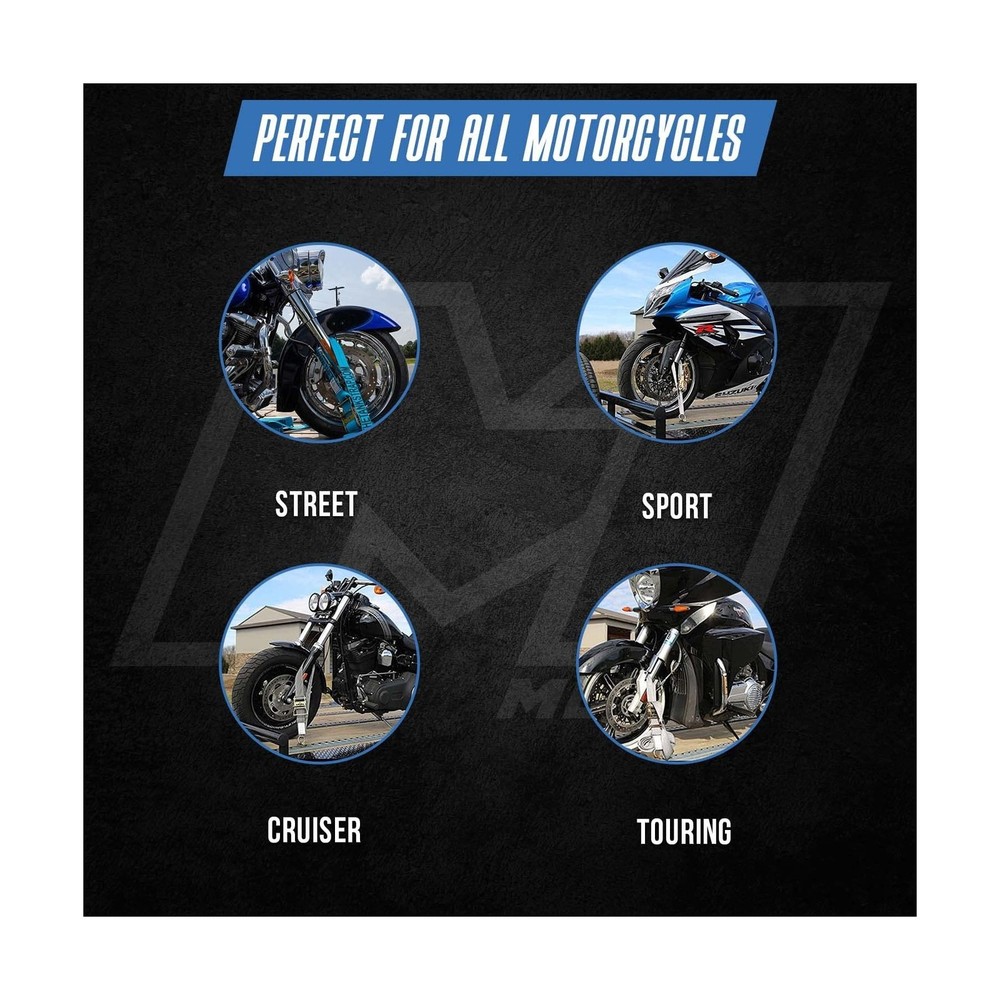 Motorcycle Tie Down Straps (4pk Blue) - 10.000 lb Webbing Break Strength 2'' ...