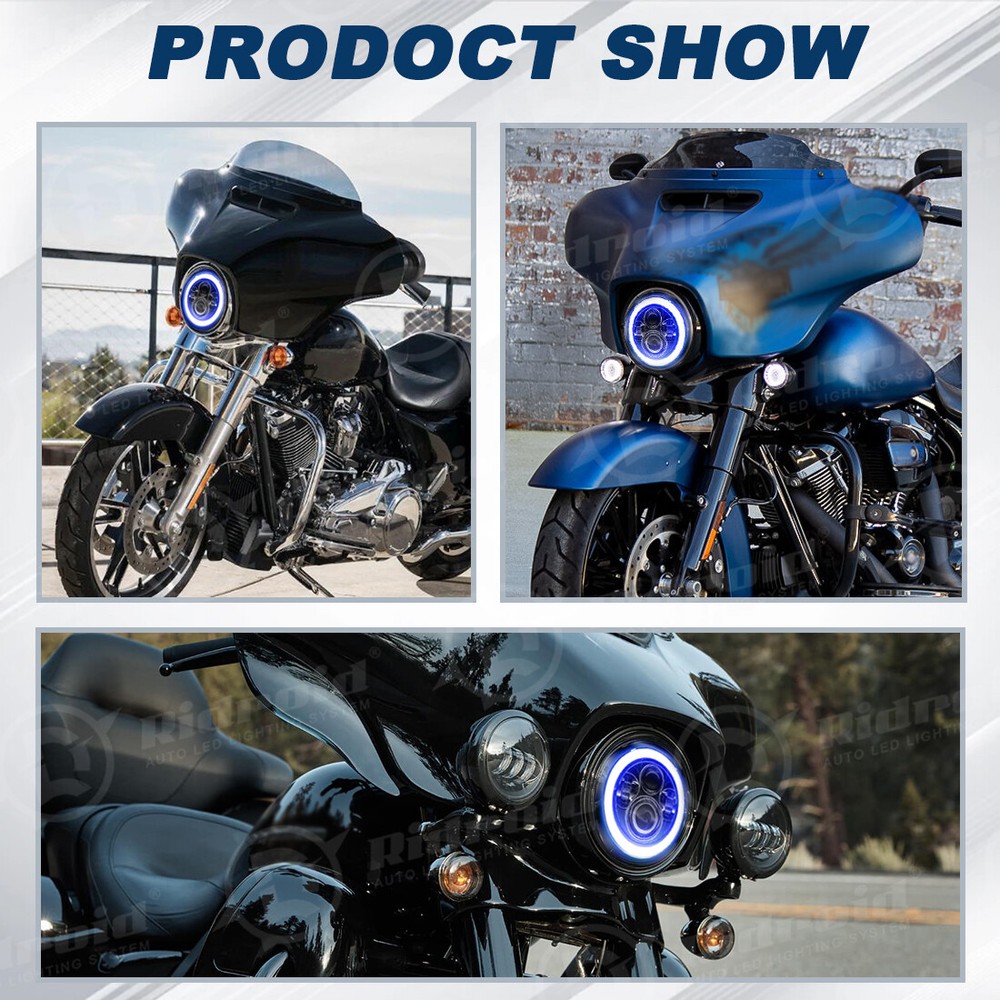 7" LED Headlight + 4.5" Passing Lights For Harley Davidson Electra Glide Classic