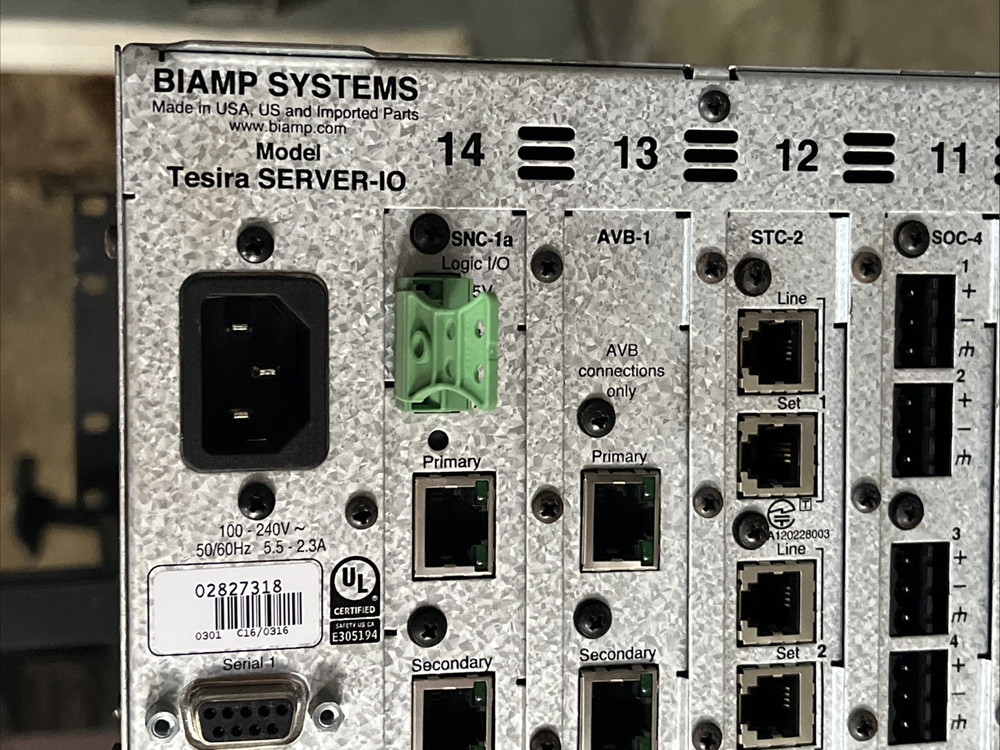BIAMP SYSTEMS TESIRA SERVER-IO DIGITAL NETWORK SIGNAL PROCESSOR