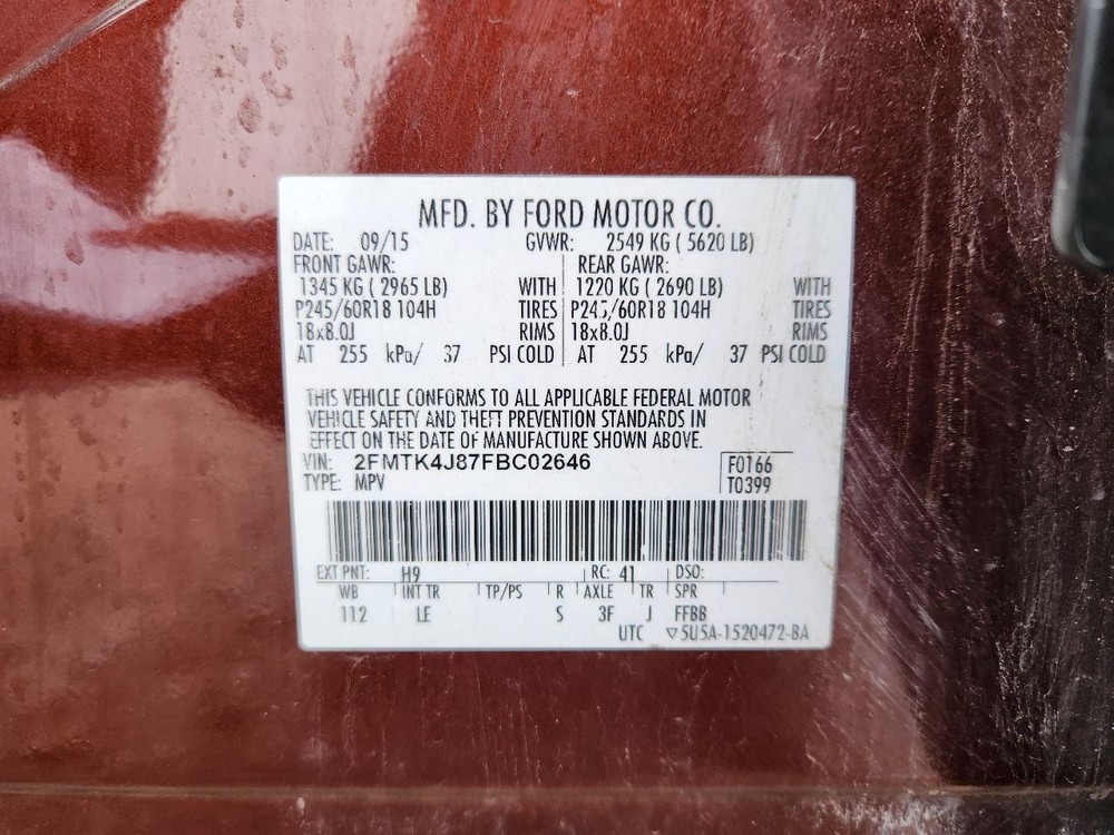 2015-2018 Ford Edge Front Center Dash Mounted 8.0" Display Touch Screen