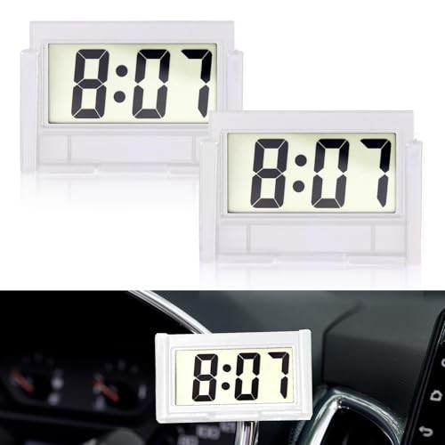 Small Digital Car Dashboard Clock Battery Operated Big Clear LCD Time Display