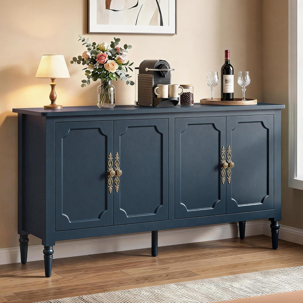 Royalcraft 59" Buffet Cabinet with Storage, Vintage Sideboard with Adjustable Sh