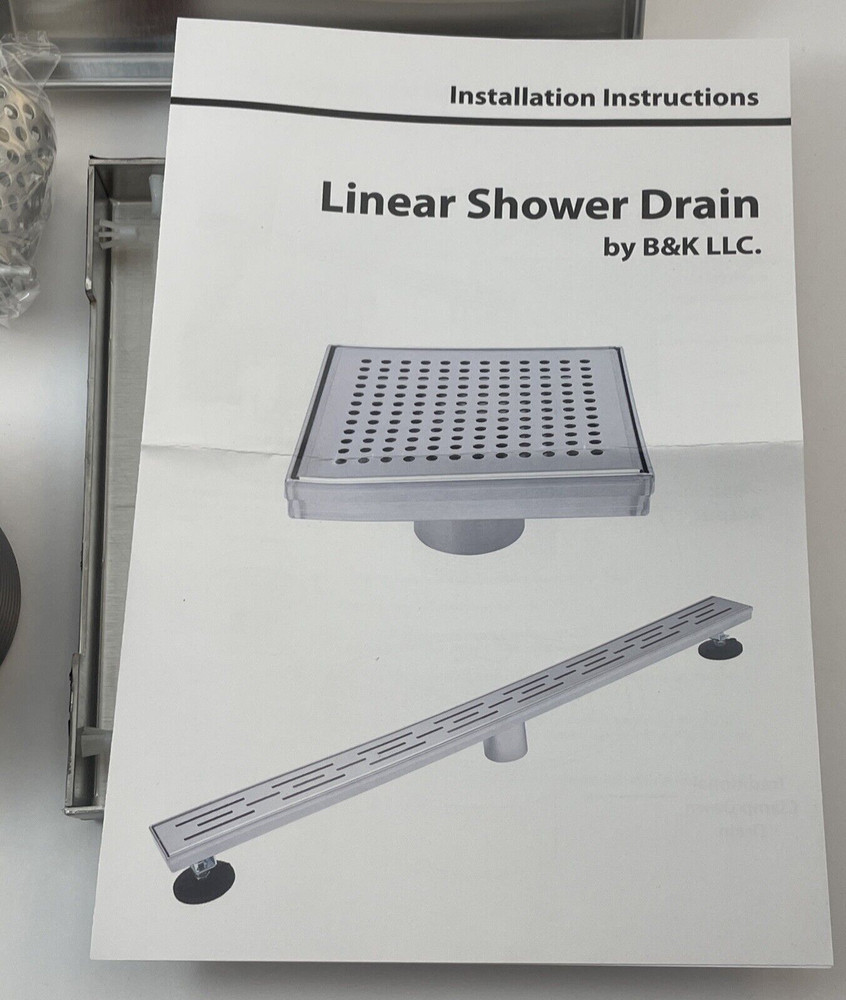 B&K 6? Zero Pattern Grating Square Model Shower Drain, Polished Chrome Open Box