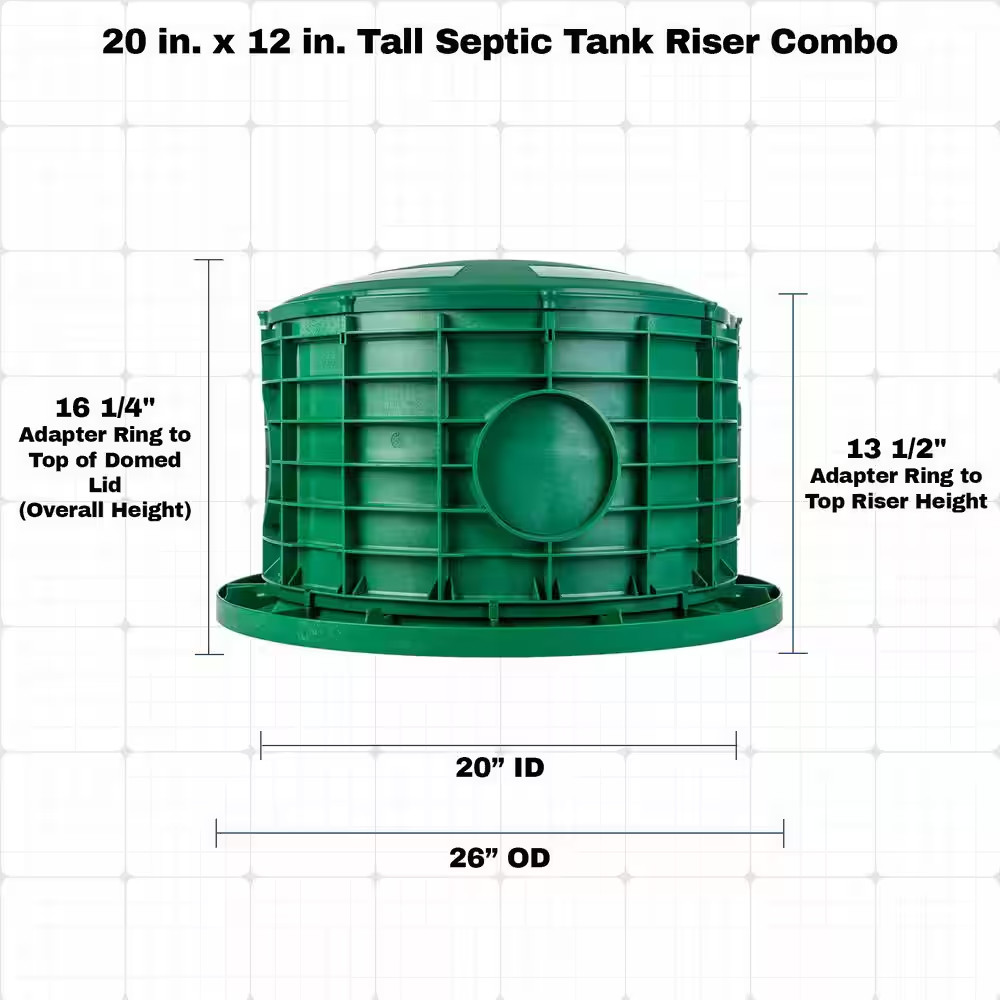 20 In. X 12 In. Tall Septic Tank Riser Combo