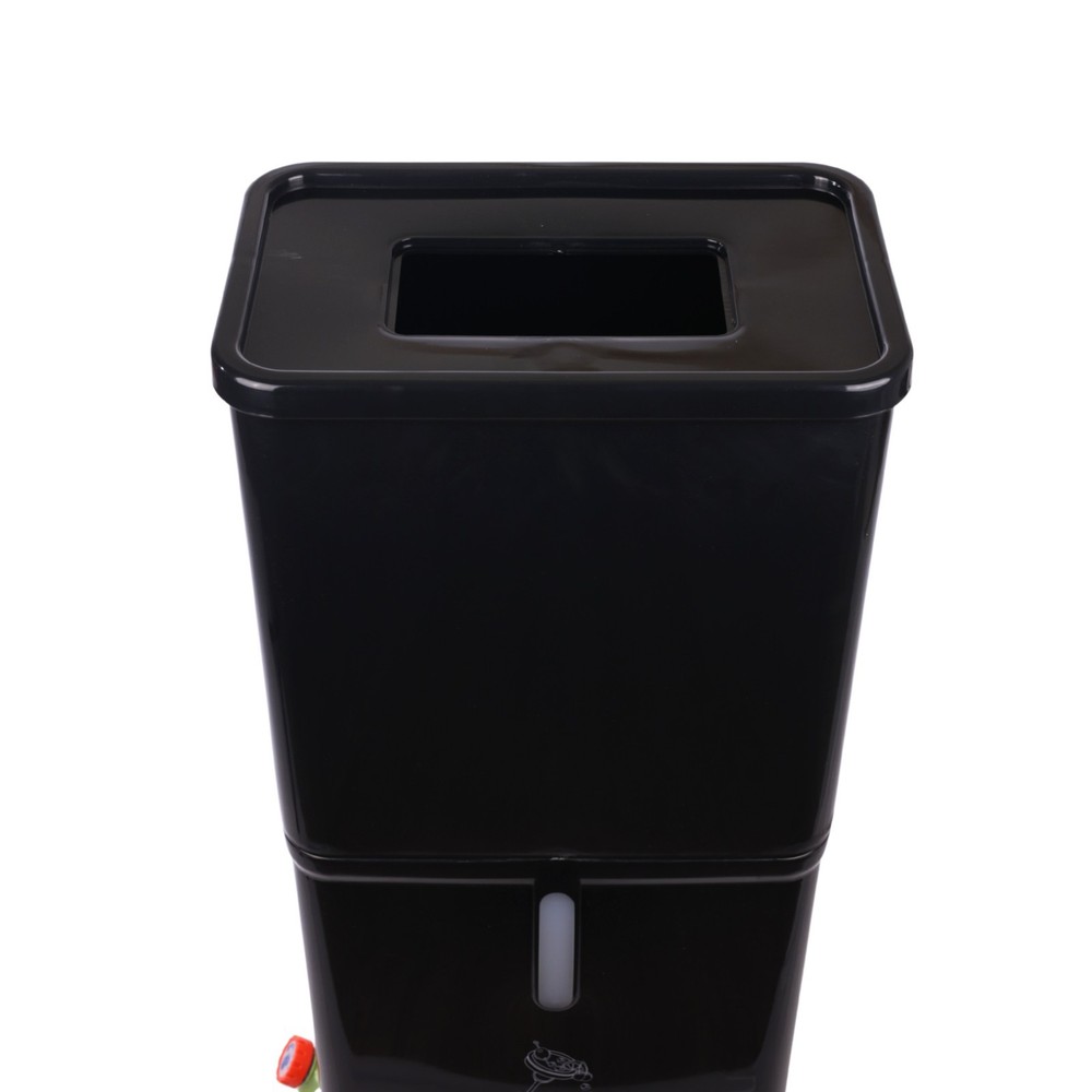 Black Drink Dump Bin w/ Wheels – Dual Compartment Liquid & Trash Disposal