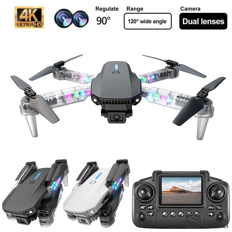 4K Dual Camera RC Drone With Optical Flow & One-Key Takeoff, White