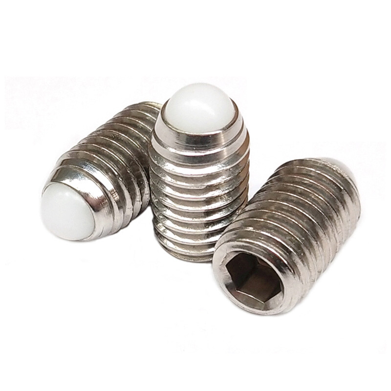 2pcs M10 POM head set Allen headless bolt grub plunger hex socekt buffer screws