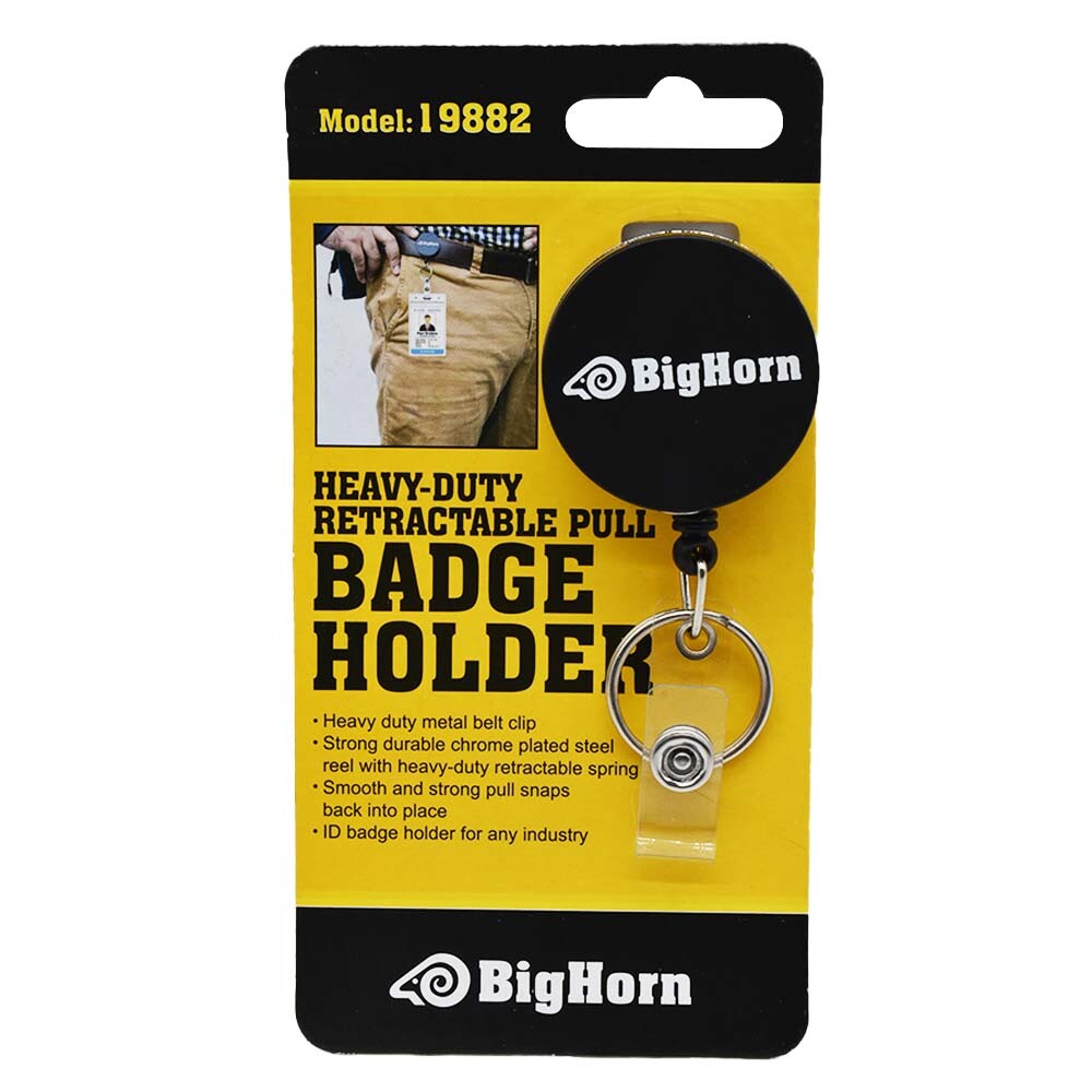 Big Horn 19882 Heavy Duty Retractable Pull Badge Holder