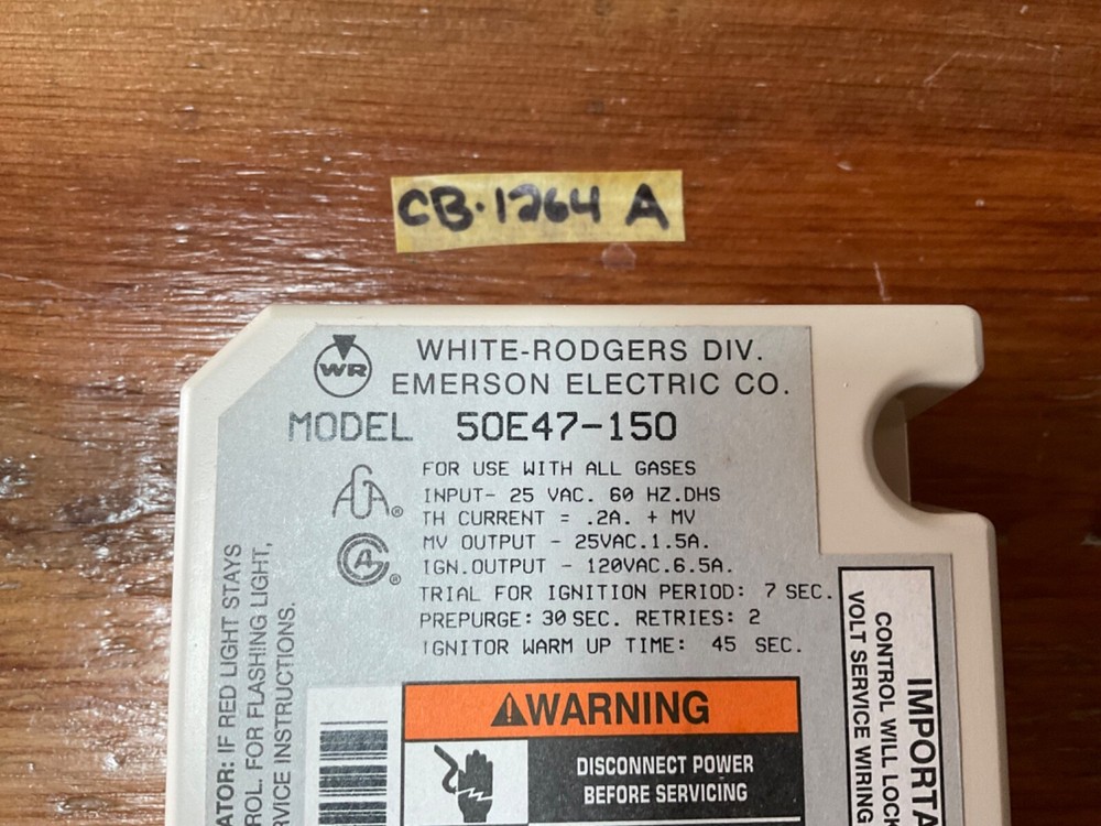 Hot Surface Ignition Control 50E47-150 White-Rodgers