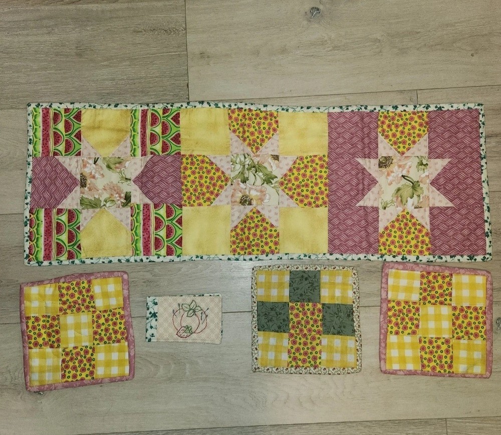 Handmade Quilted Spring Table Topper Lot