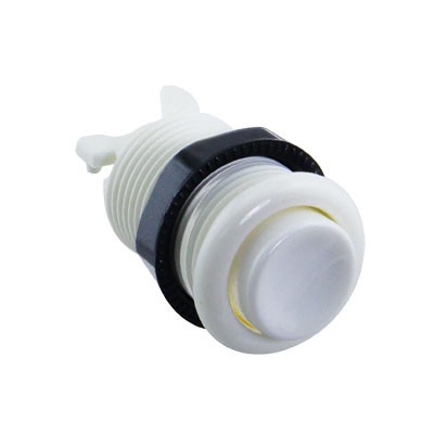 Long White Pushbutton Assembly w/ Nut - No Switch