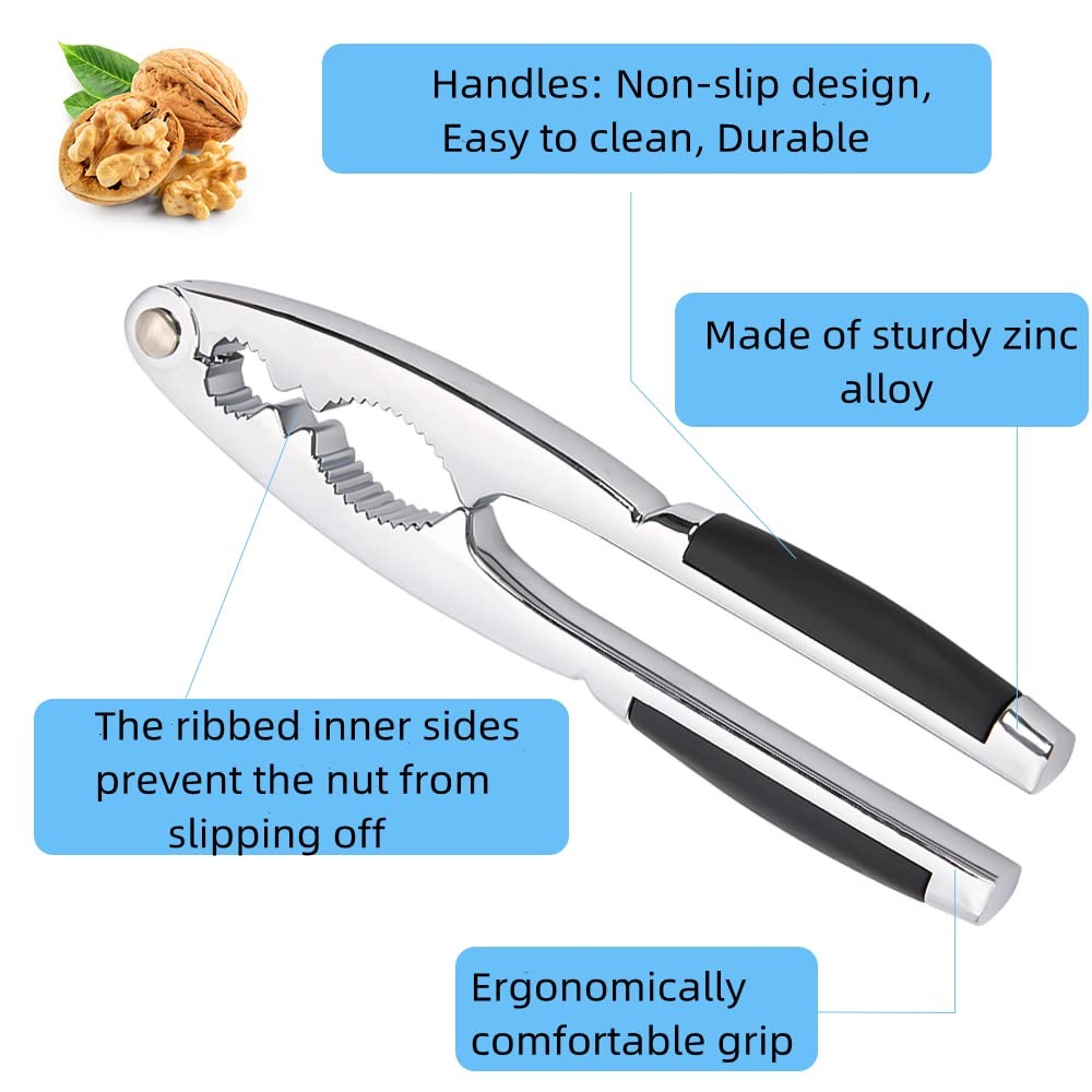 LEFJUBAW Nut Crackers Nutcracker for Walnuts, Tool Nuts, 17cm, Black