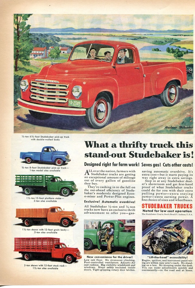 1950 Print Ad of Studebaker Champ Champion Custom Car