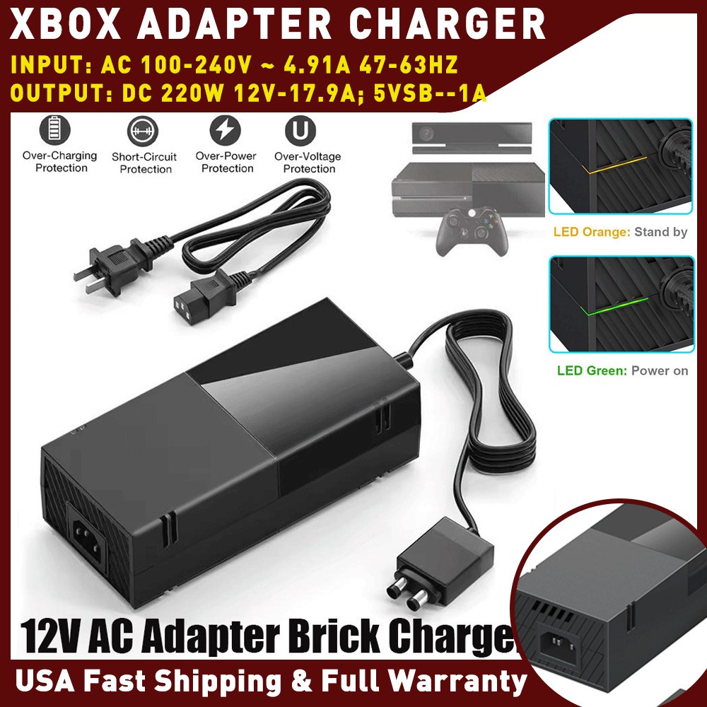 2026 NEW Power Supply Adapter Fit Microsoft Xbox ONE with LED Indicator