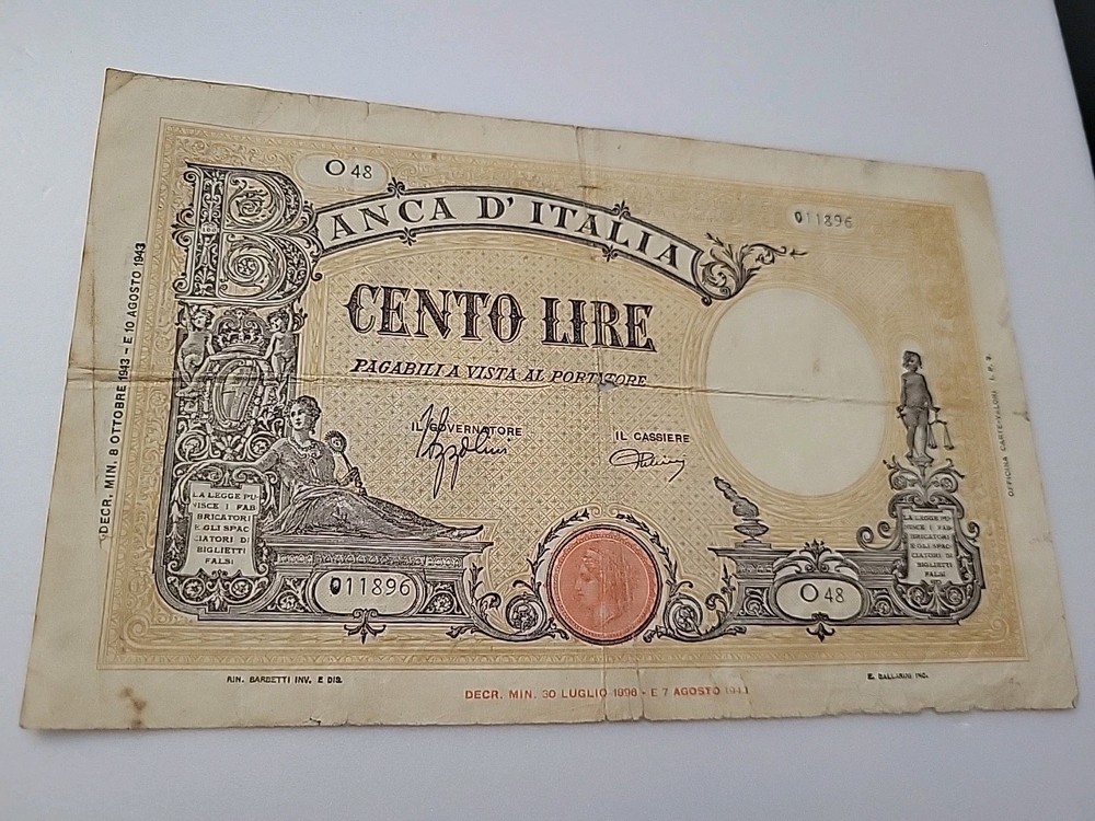Banca D'Italia Cento Lire