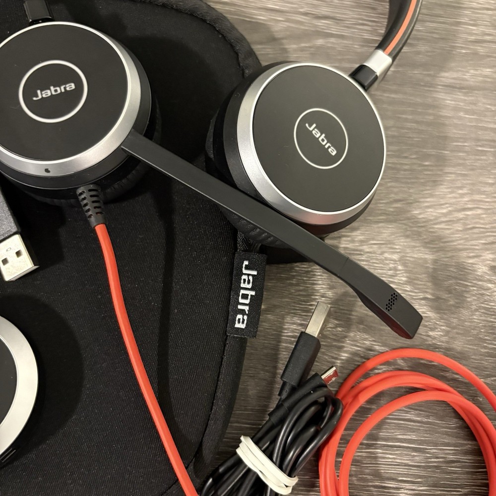 Jabra Evolve 40 Stereo Headset + Controller MS Teams HSC017 + ENC010 Barely Used