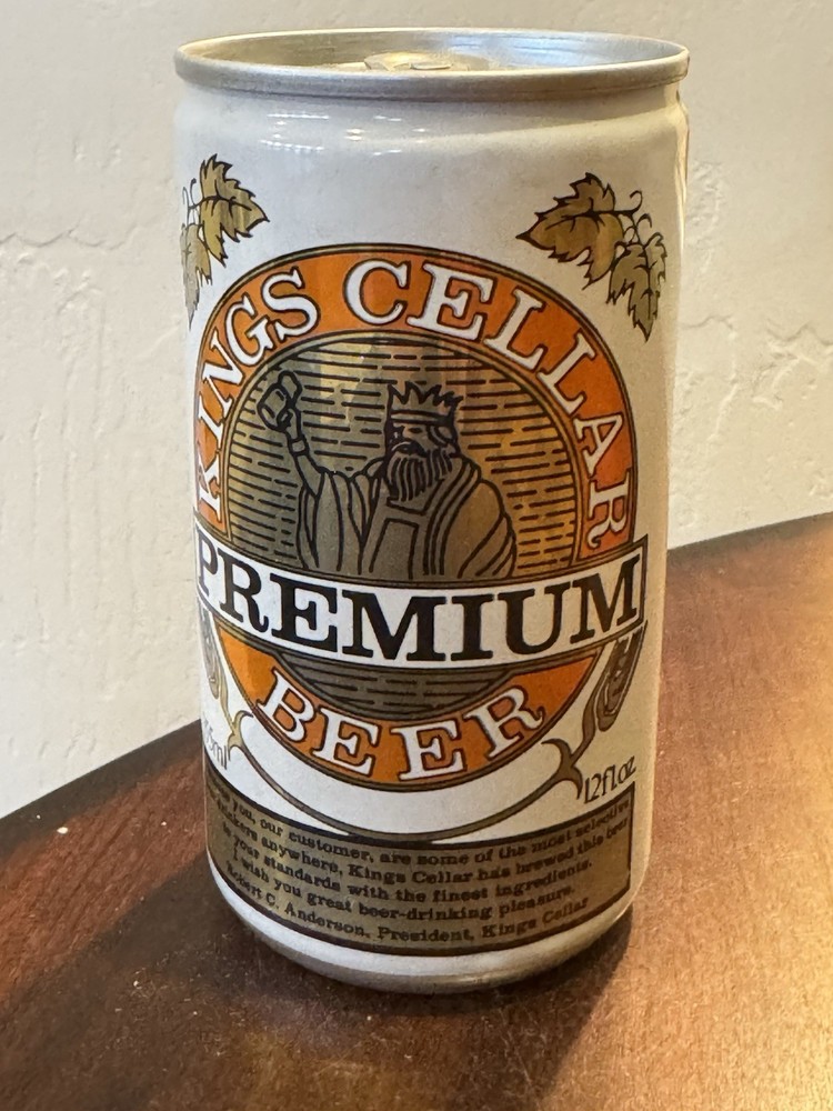Kings Cellar Premium - Empty Beer Can - Bottom Opened