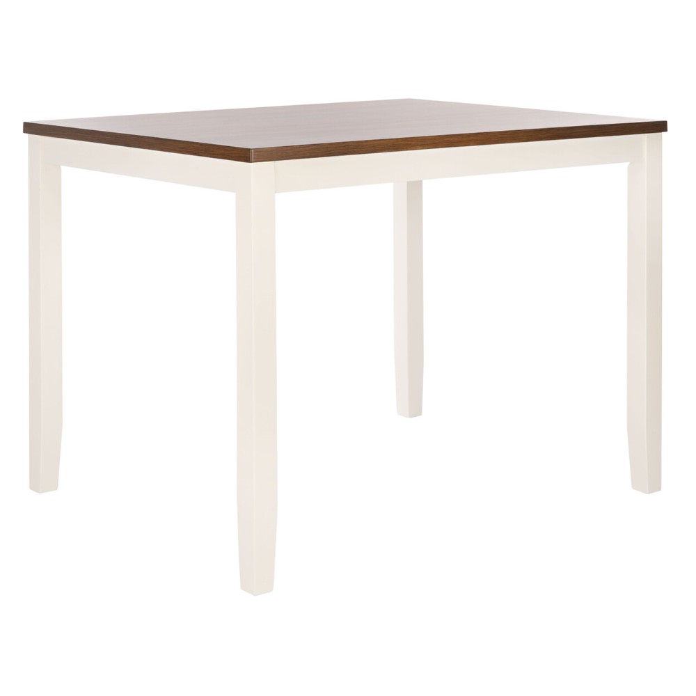 SAFAVIEH Izzy Rectangle Counter Table | White / Natural |