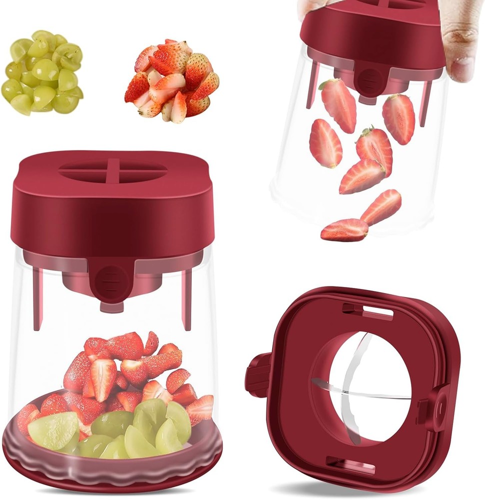Fruit Slicer Cup: Stberry Slicer - Tomato Grape Cutter Cup - Egg