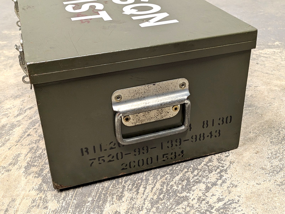 British Army Small Lockable Field Chest Document Transport Storage Case Tool Box