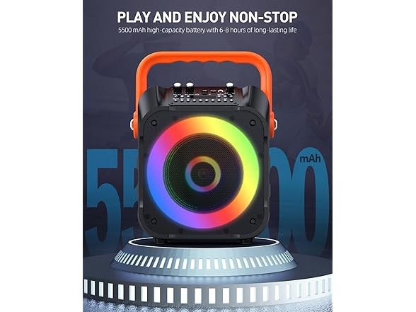 Karaoke Machine with 2 Wireless Mics Black