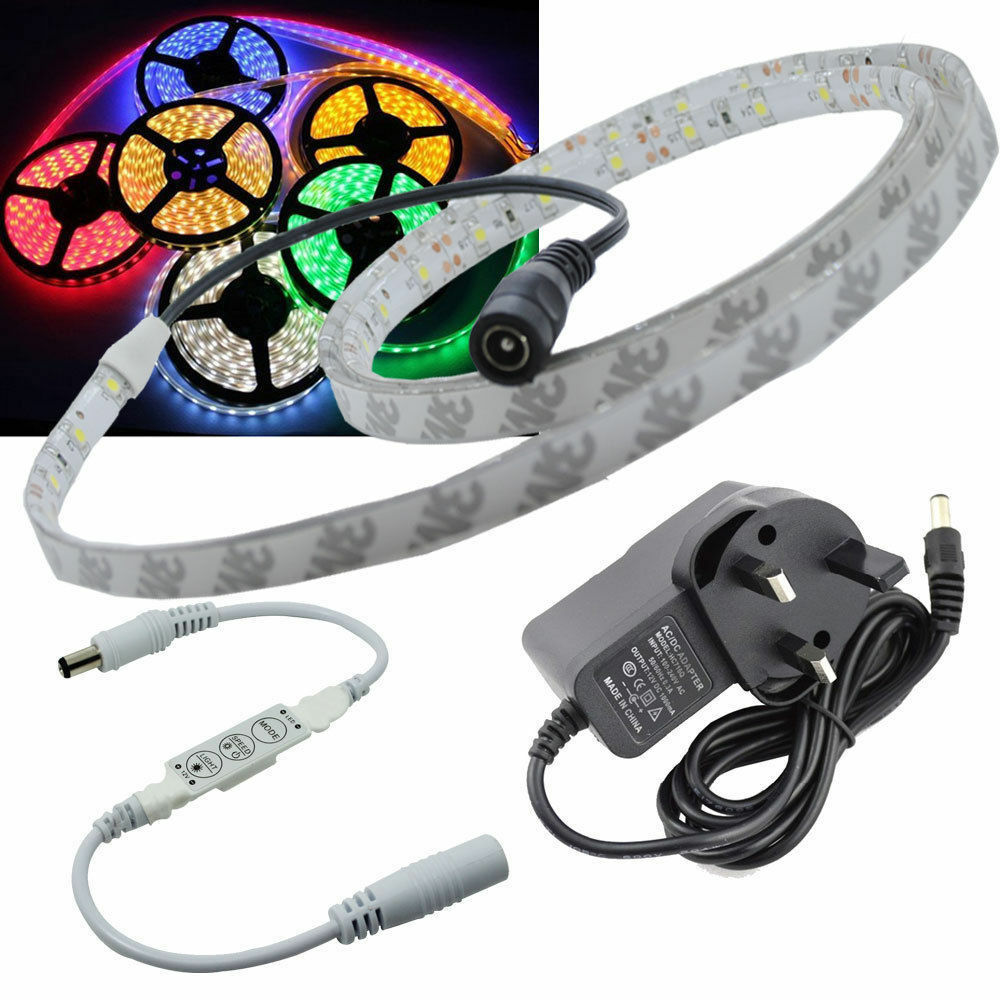 Complete Adjustable Kit 1 Meter Waterproof LED Strip Tape + + Mini Dimmer
