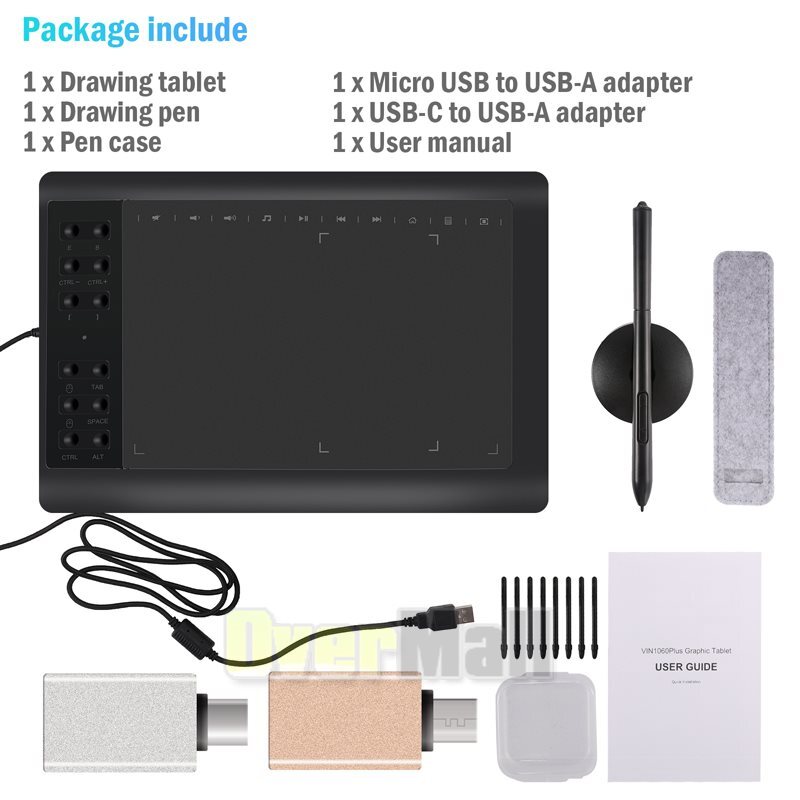 Digital Graphic Drawing Tablet with Screen Pen Display 12 Shortkey for Android
