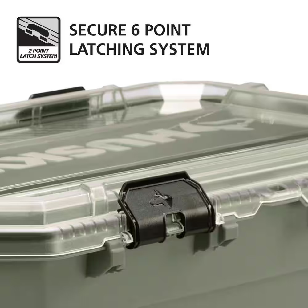 Husky Storage Container Bin Tote 2 Pack Heavy Duty Stackable Garage Workshop