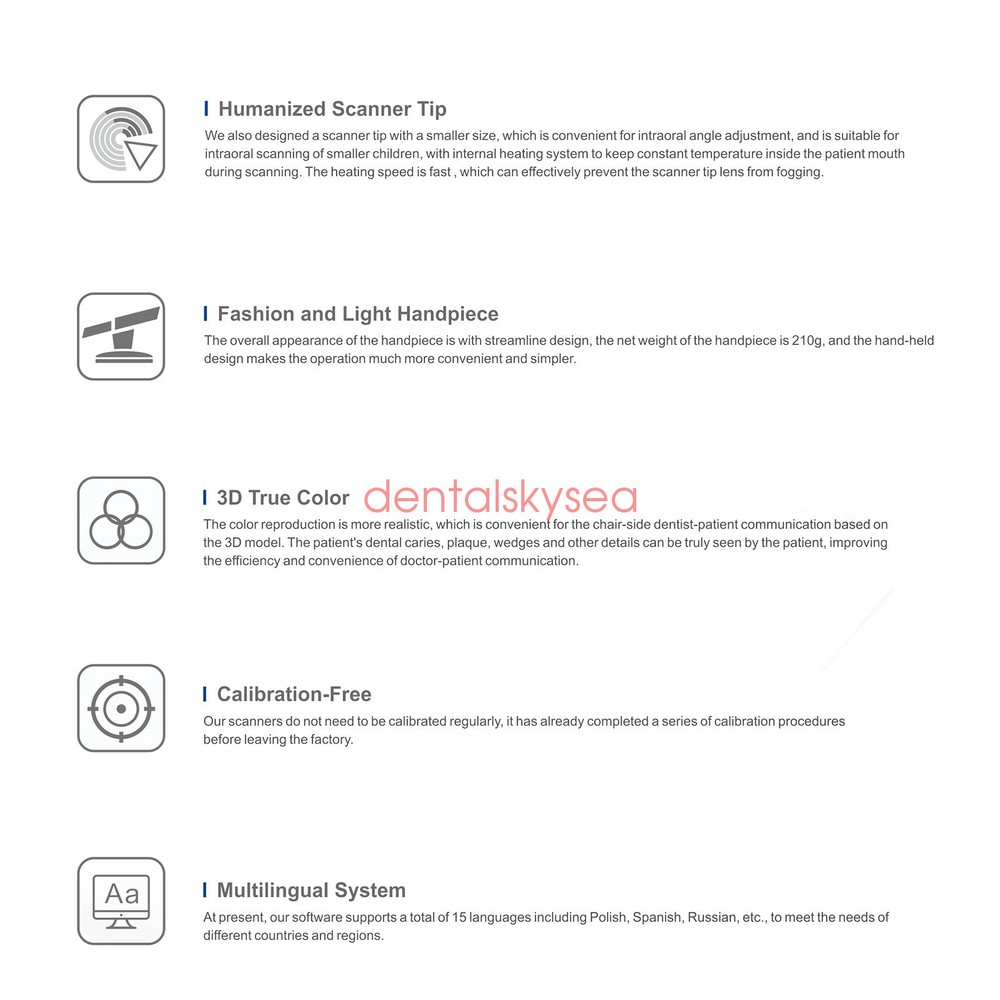 Dental Scanner 3D Scanning Function Dentistry Intraoral Scanner Real Color