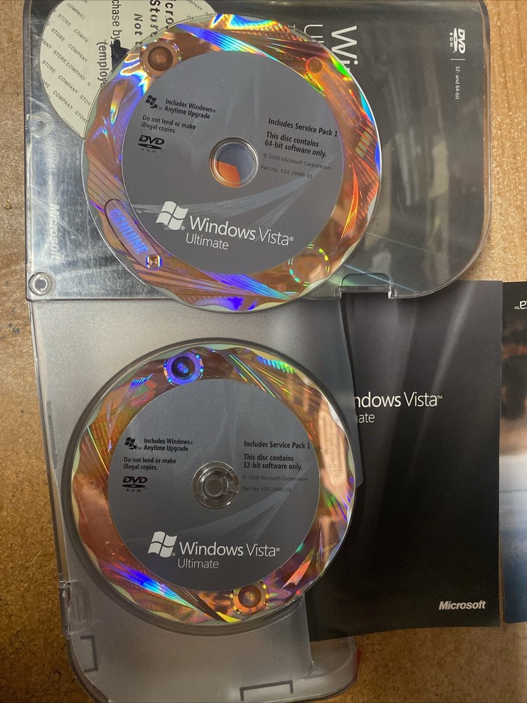 Microsoft Windows Vista Ultimate 32/64 Bit Service Pack 1 Full Retail