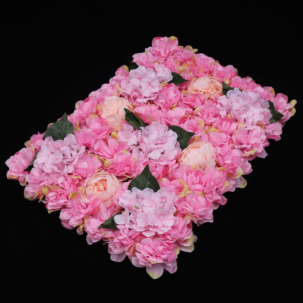 6PCS DIY Rose Artificial Flower Wall Panel Wedding Party Wall Backdrop Decor