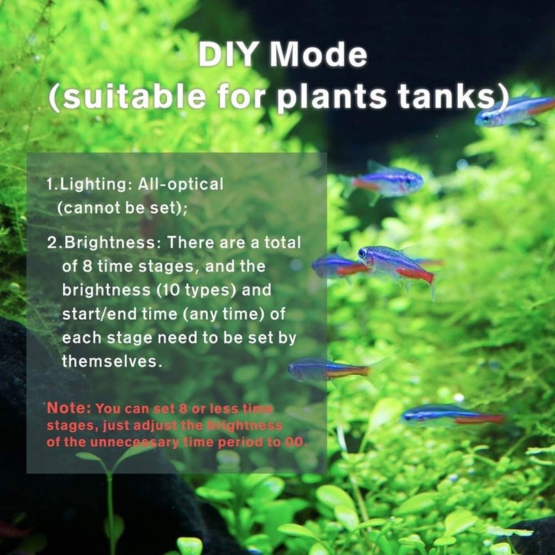 Adjustable RGB LED Fish Tank Light 4 Modes Timer Memory Function IP68 Waterproof